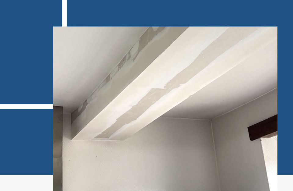 Chantier de doublage placo en cours à Troyes